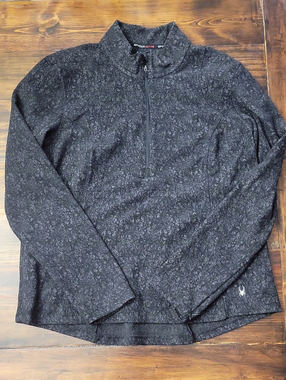 Spyder Active Womens Dark Heather Quarter-Zip Pullover Sweater